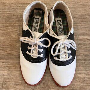 Vintage COASTERS Black & White Saddle Shoes, 3